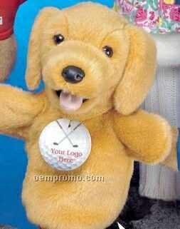 10" Golf Club Cover/ Hand Puppet Golden Retriever Dog
