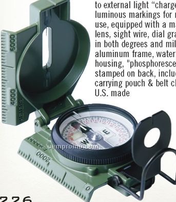 Gi Military Phosphorescent Lensatic Compass With Magnifying Lens