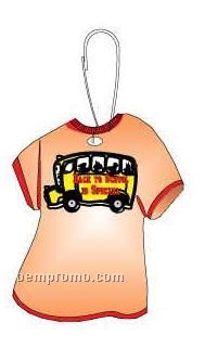 School Bus W/ Slogan T-shirt Zipper Pull