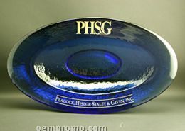 Centerpiece Embassy Bowl. 91% Post-consumer Recycled Glass. Cobalt.