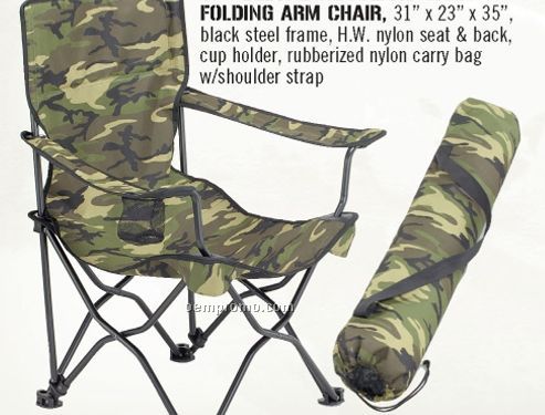 Deluxe Woodland Camouflage Folding Arm Chair