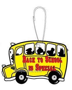 School Bus W/ Slogan Zipper Pull
