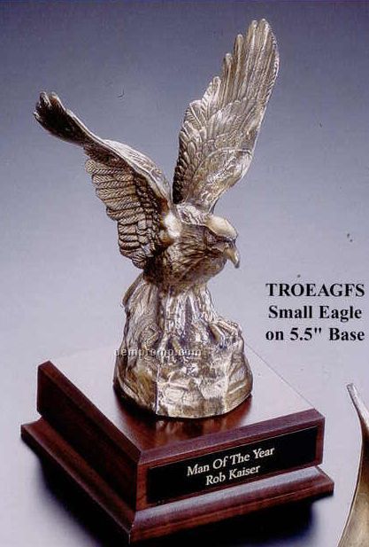 Zinc Small Eagle Sculptures On 5 1/2" Square Base