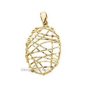 14ky Oval Wire Pendant