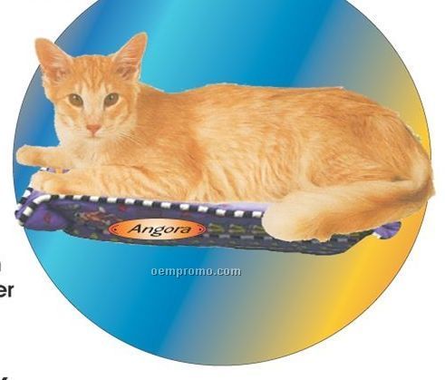 Angora Cat Acrylic Coaster W/ Felt Back