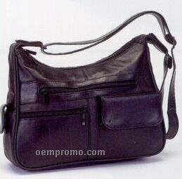 Bag With Two Main Zip Compartments & Front Gusseted Pocket