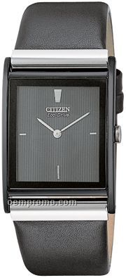 Citizen Men's Stainless Steel Leather Strap Watch