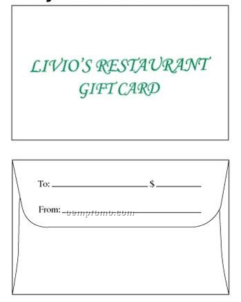 Custom Printed Gift Card Envelopes (2 1/4