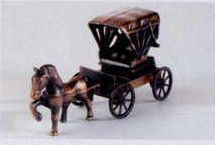 Early American Bronze Metal Pencil Sharpener - Horse & Carriage
