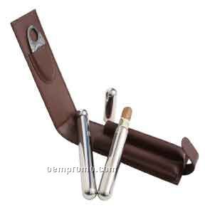 Royce Leather Cigar-flask Set