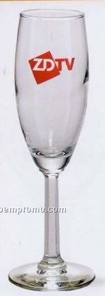 6 Oz. Champagne Flute Glass W/ Faceted Stem