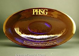 Centerpiece Embassy Bowl. 91% Post-consumer Recycled Glass. Copper.