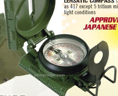 Gi Olive Green Drab Military Special Tritium Lensatic Compass W/ Magnifier