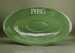 Centerpiece Embassy Bowl. 91% Post-consumer Recycled Glass. Olive.