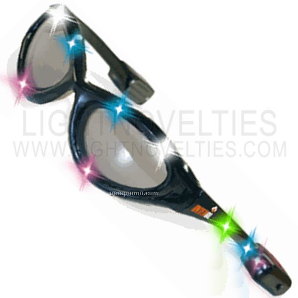Black Light Up Sunglasses W/ Multi Color Leds