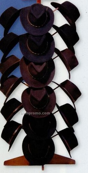 Large Dark Wooden Hat Rack W/ Mirror