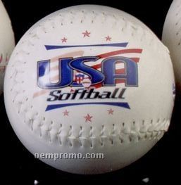 Regulation Synthetic Softball With White Stitches