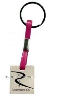Satin Key Tag With Pink Transparent Strap
