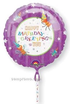 18" Happy Birthday Fireflies Balloon