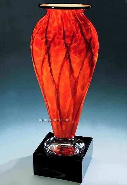 Diamond Blaze Mercury Vase W/ Marble Base (5"X11.75")