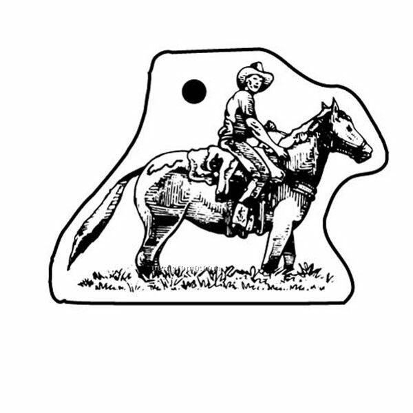 Stock Shape Collection Man On Horse Key Tag