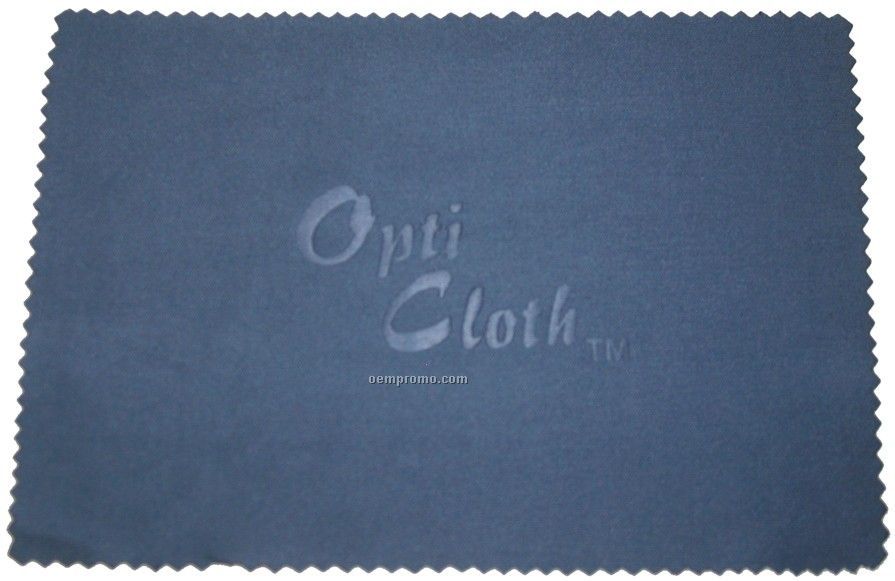 Deluxe 10" X 10" Blue Opticloth With Debossed Imprint