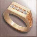 Men's 10k Gold Ring With 4 Horizontal Stones