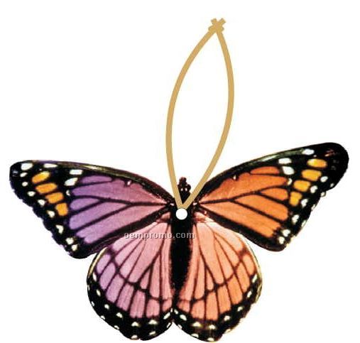 Purple & Pink Butterfly Ornament W/ Mirrored Back (10 Square Inch)