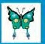 Stock Temporary Tattoo - Spotted Green Swallowtail Butterfly 4 (2"X2")