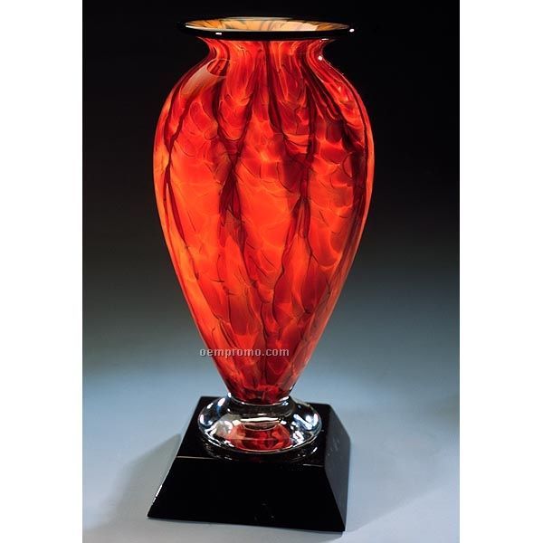 3.75"X7.5" Diamond Blaze Mercury Vase W/ Marble Base