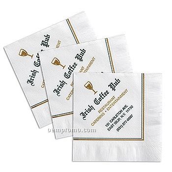 Custom Beverage 1-ply Napkin With Pebble Pattern (1 Color)