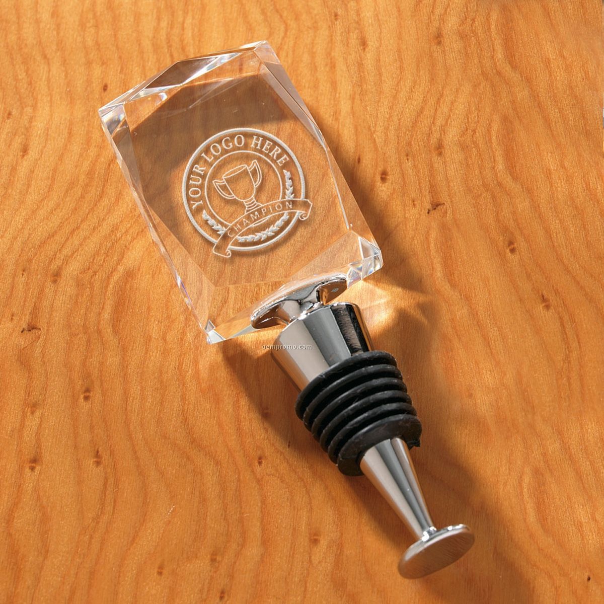 Optical Crystal Shelby Vertical Wine Stopper (Deep Etch)