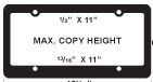 Premium Dura-frame License Plate Frame (1/2"X11" Top Imprint Area)