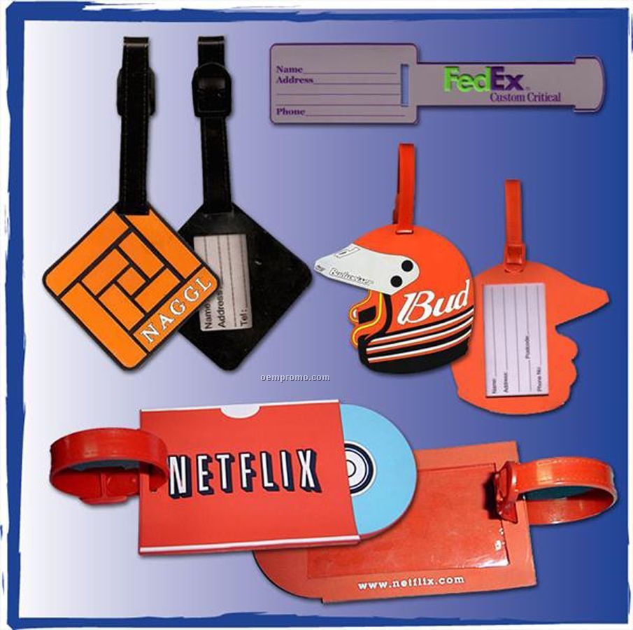 Custom Flexible Pvc Rubber Luggage Tags (1.5"X0.5")