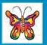 Temporary Tattoo - Multi Color Butterfly 6 W/ Teardrop Wings (2"X2")