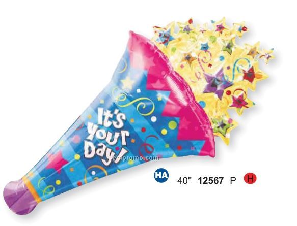 40" It's Your Day Birthday Horn Balloon