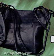 Leather Handbag With 8 Rings & Front Pocket