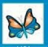 Stock Temporary Tattoo - Blue/ Orange Open Wing Butterfly 7 (2"X2")