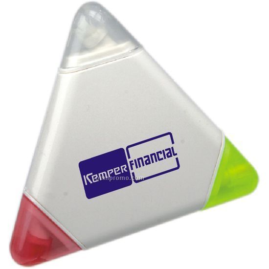 Two Color Triangle Shape Highlighter W/ Erasing Ink