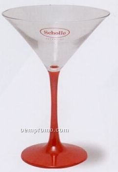 7 1/2 Oz. Martini Glass With Pink Stem