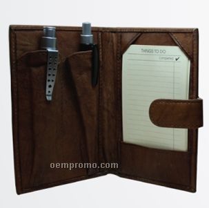 Medium Brown Cowhide Mini Note 3"X5" To Do Pad Jotter
