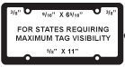 Premium Dura-frame License Plate Frame (5/16"X6 5/16" Top Imprint Area)