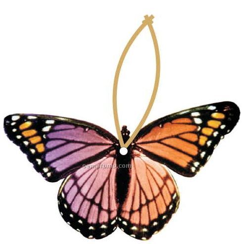 Purple & Pink Butterfly Ornament W/ Mirrored Back (2 Square Inch)