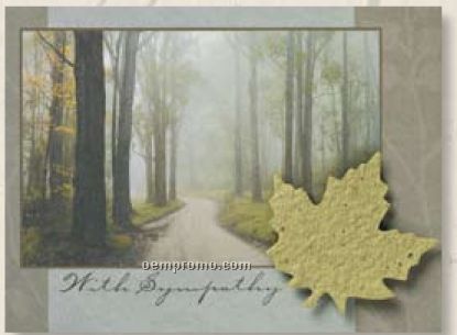 Sympathy Card With Leaf Seed Decoration & Forest Scene