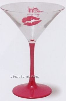 7 1/2 Oz. Martini Glass With Red Stem
