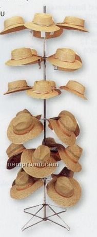 Promotional Quality Revolving Floor Hat Display Rack Holds Up To 48 Hats