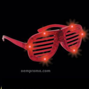 Slotted Red LED Light Up Sunglasses