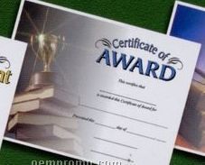 Award Stock Certificate W/ Trophy & Books Photo