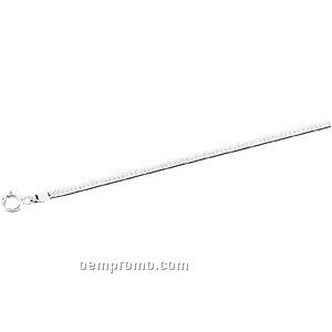 Ladies' 7" 14kw 2mm Beveled Herringbone Chain Bracelet