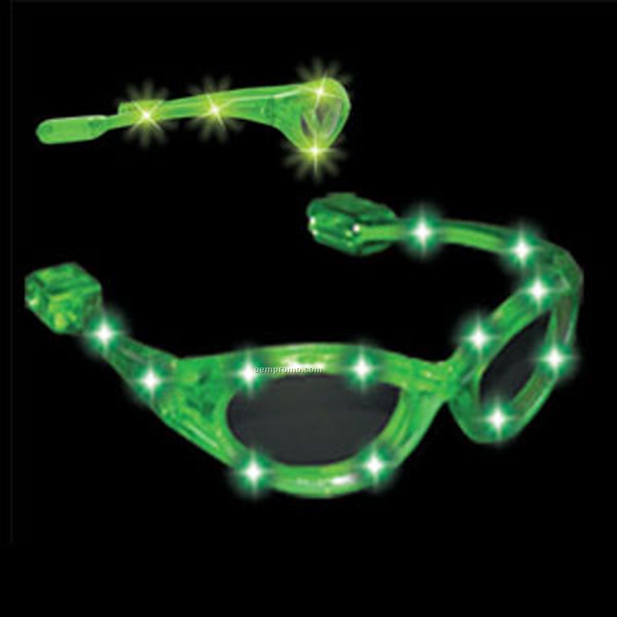 Light Up Sunglasses W/ Jade Green LED